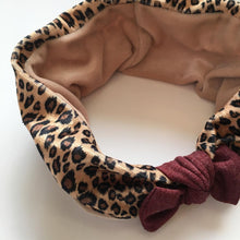 Indlæs billede til gallerivisning Leopardpandebånd i velour med beige velour
