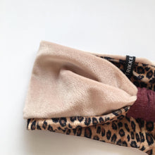 Indlæs billede til gallerivisning Leopardpandebånd i velour med beige velour