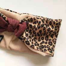 Indlæs billede til gallerivisning Leopardpandebånd i velour med beige velour