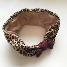 Indlæs billede til gallerivisning Leopardpandebånd i velour med beige velour