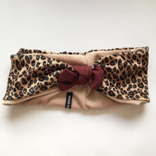 Indlæs billede til gallerivisning Leopardpandebånd i velour med beige velour