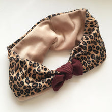 Indlæs billede til gallerivisning Leopardpandebånd i velour med beige velour