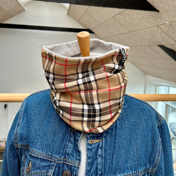 Halsedisse i tern med lysegråt fleece