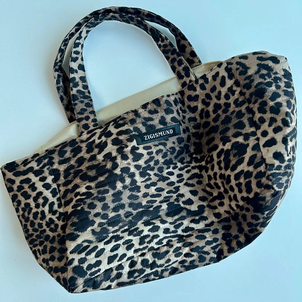 Shopper i quiltet dyreprint