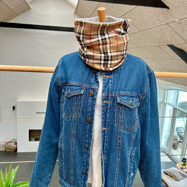 Halsedisse i tern med lysegråt fleece