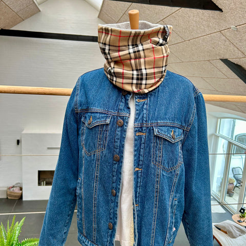 Halsedisse i tern med lysegråt fleece