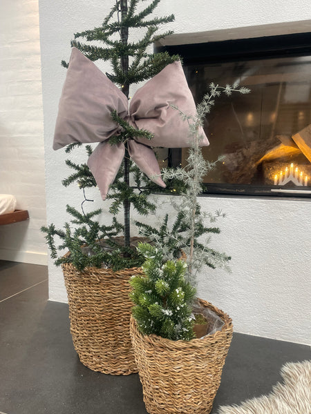 Kæmpe julesløjfe i Rosa velour med fyld.