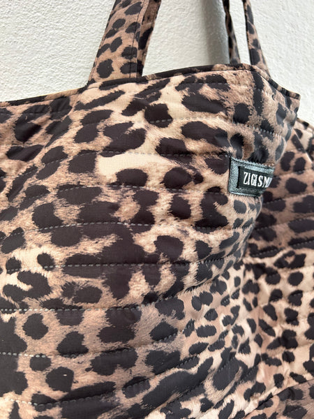 Shopper i quiltet dyreprint