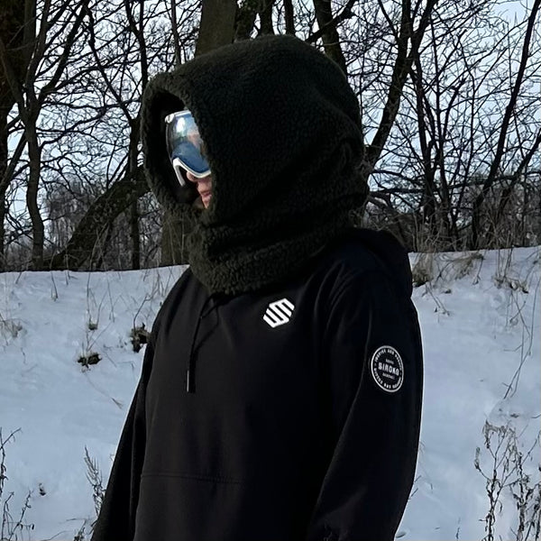 Balaclava i army Teddy med camouflage fleece.