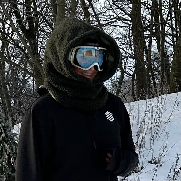 Balaclava i army Teddy med camouflage fleece.