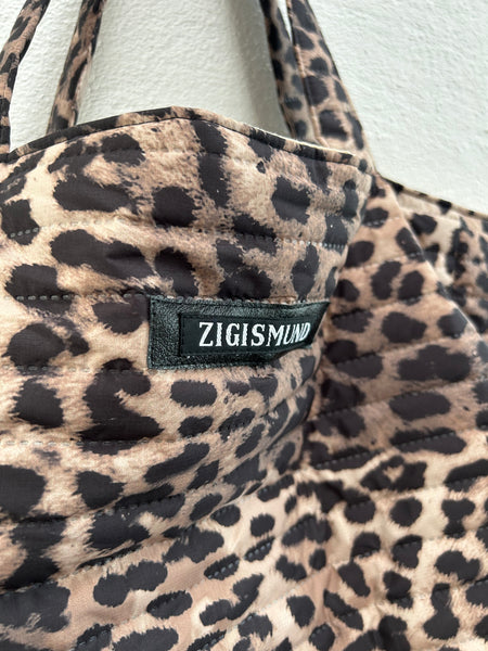 Shopper i quiltet dyreprint