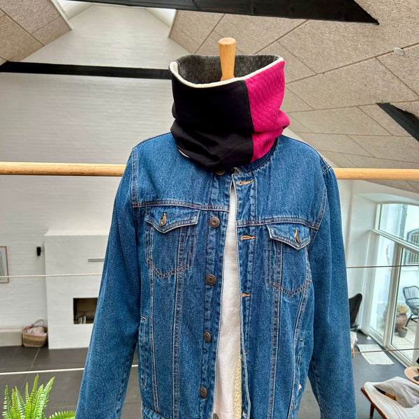 Halsedisse i bordeaux, hvid og grå