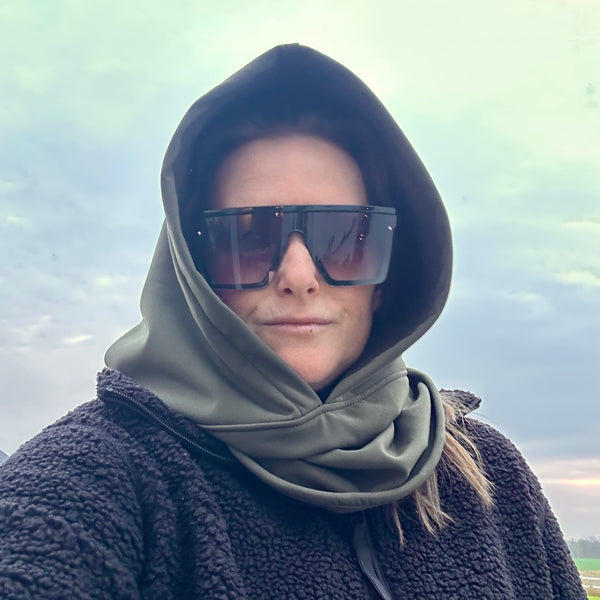 Balaclava i army grøn vandafvisende stof.