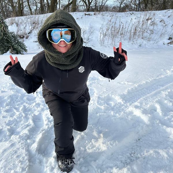 Balaclava i army Teddy med camouflage fleece.