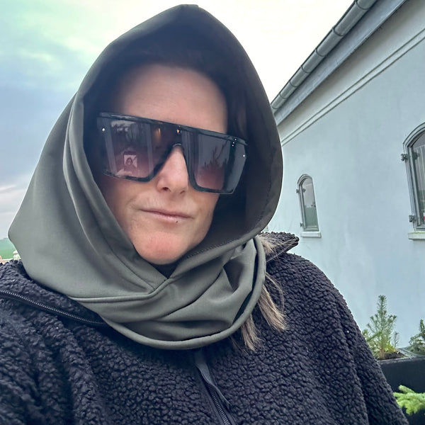 Balaclava i army grøn vandafvisende stof.