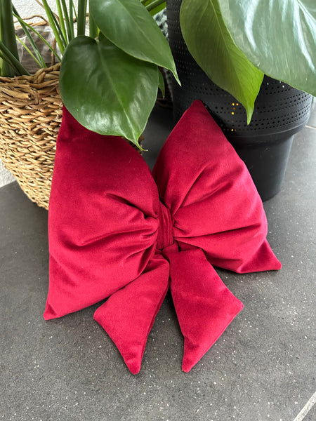 Velour sløjfe i varm rød ❤️