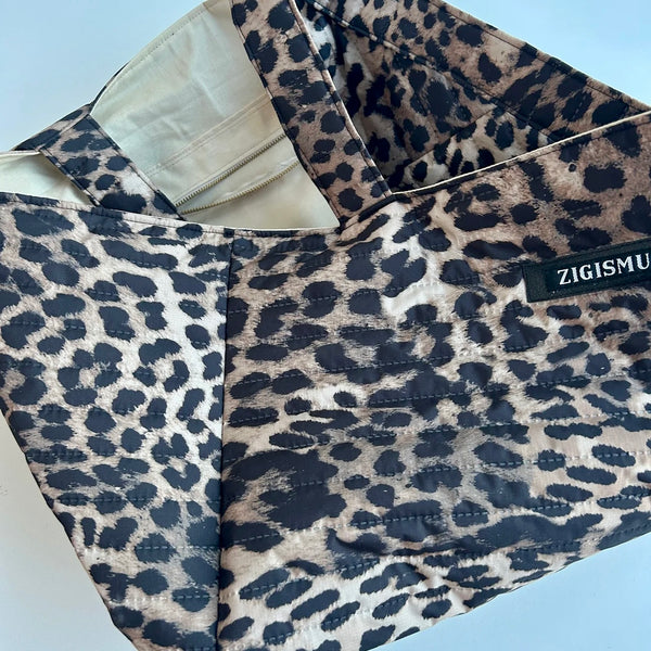 Shopper i quiltet dyreprint