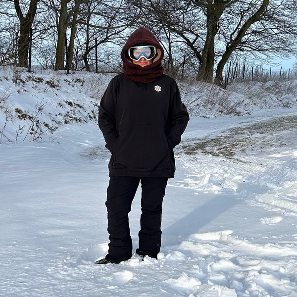 Balaclava i brunt Teddy med beige fleece.