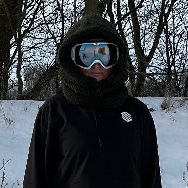 Balaclava i army Teddy med camouflage fleece.