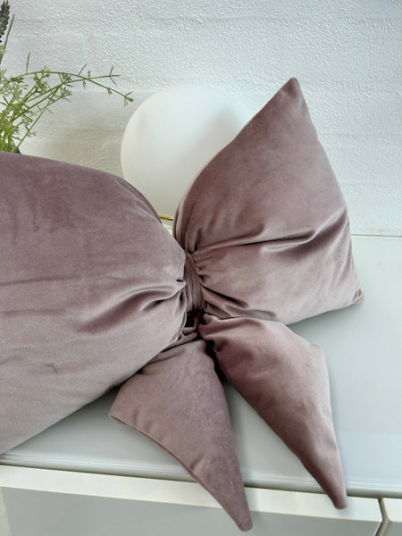 Kæmpe julesløjfe i Rosa velour med fyld.