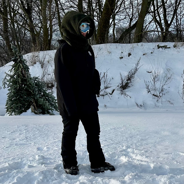 Balaclava i army Teddy med camouflage fleece.