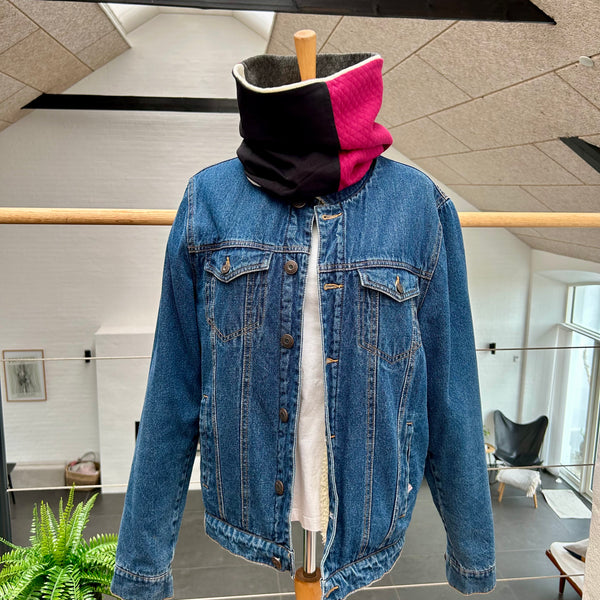 Halsedisse i bordeaux, hvid og grå