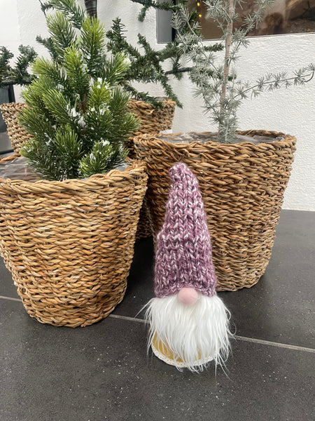 ❤️Håndlavet “Gnom” i karrygul og lyserød med hjemmestrikket hue.