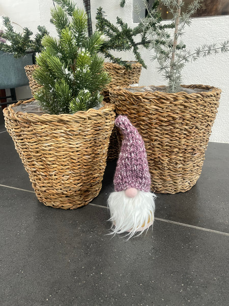 ❤️Håndlavet “Gnom” i karrygul og lyserød med hjemmestrikket hue.