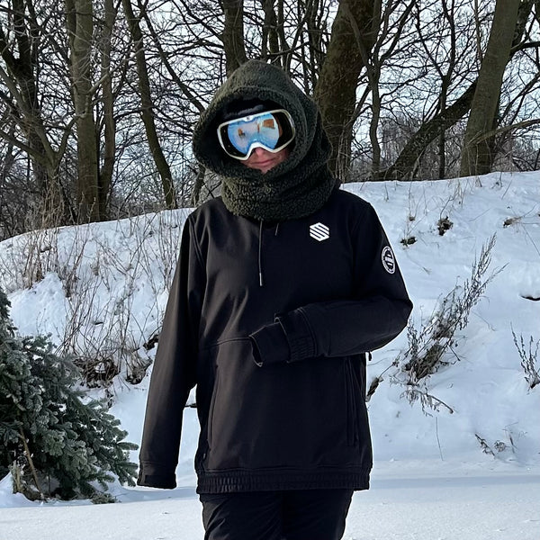 Balaclava i army Teddy med camouflage fleece.