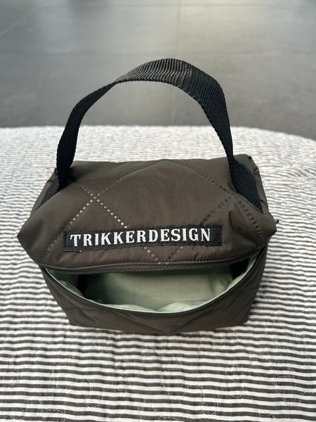 Toilettaske/makeuptaske i army quilt.