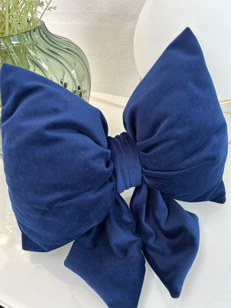 Lille velour sløjfe i kobolt blå.