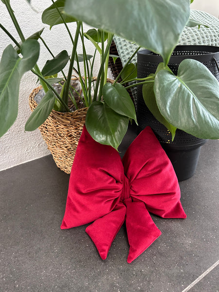 Velour sløjfe i varm rød ❤️