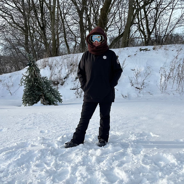 Balaclava i brunt Teddy med beige fleece.