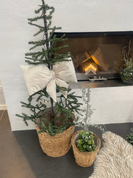 Kæmpe julesløjfe i råhvid velour med fyld.