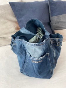 Levis denim shopper med lommer og slid.