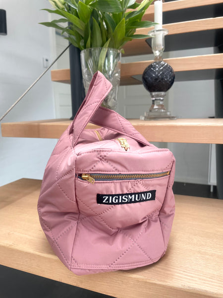 Makeup taske i skøn Rosa quilt og hanke.