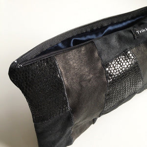 Clutch med "lak" skindstykker. - TrikkerDesign