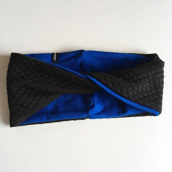 Pandebånd med "kobolt blåt" jersey og sort stretch - TrikkerDesign