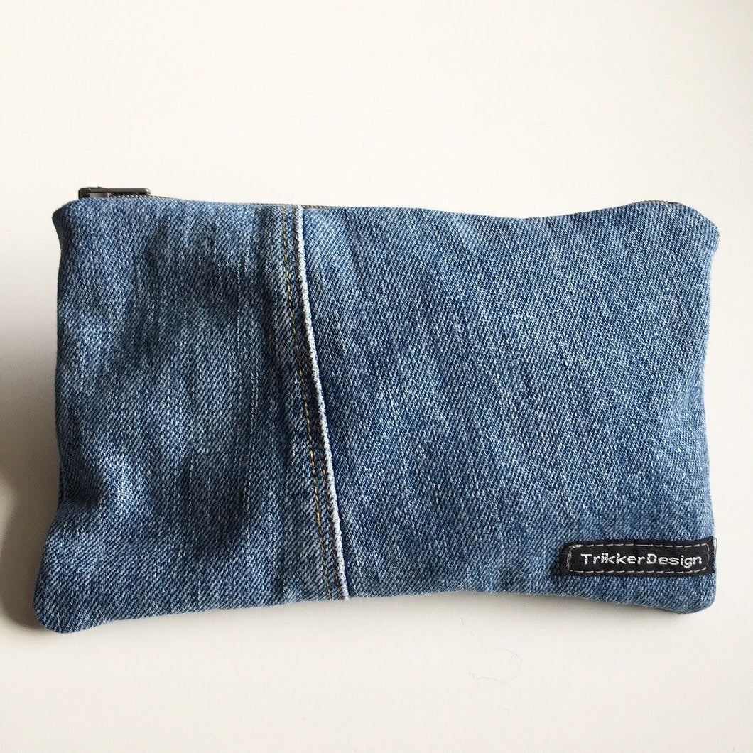 Clutch/makeup taske i denim - TrikkerDesign