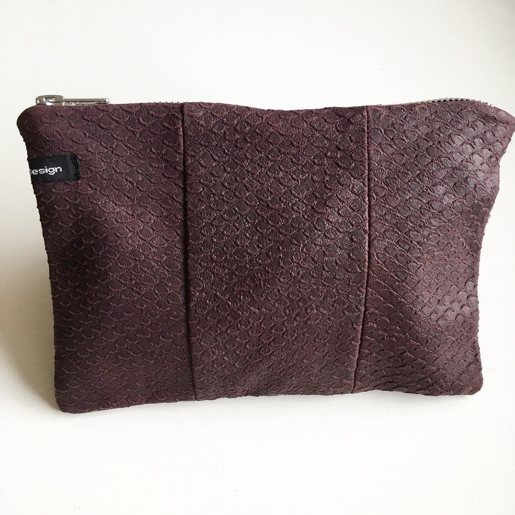 Clutch i fake snake plum - TrikkerDesign