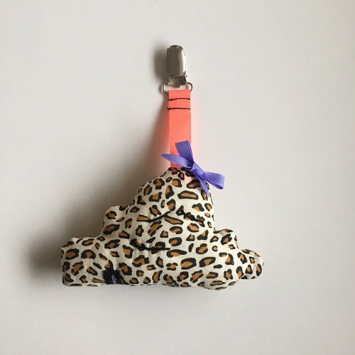 Barnevogns clips med leopard og sløjfe - TrikkerDesign