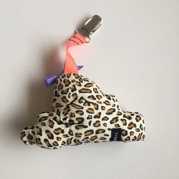 Barnevogns clips med leopard og sløjfe - TrikkerDesign