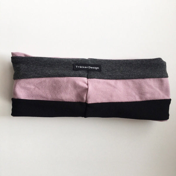 Pandebånd i sort, antracit og rosa jersey - TrikkerDesign