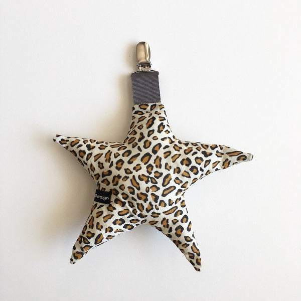 Barnevogns clips med Leopard stjerne - TrikkerDesign