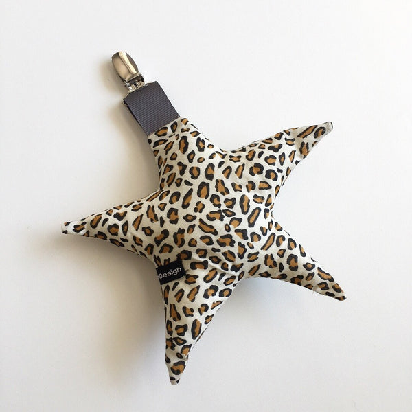 Barnevogns clips med Leopard stjerne - TrikkerDesign