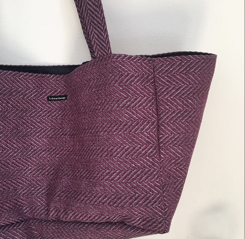 Shopper i meleret lilla. - TrikkerDesign