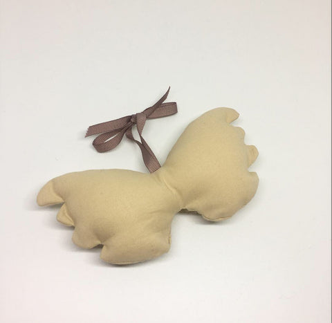 Englevinger i beige med rosa sløjfe - TrikkerDesign