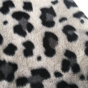 Halsedisse i blødt violet stretch med leopard fleece - TrikkerDesign