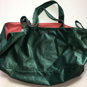 Unika shopper i grøn velour - TrikkerDesign