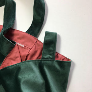 Unika shopper i grøn velour - TrikkerDesign